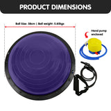 Powertrain Fitness Yoga Ball Home Gym Workout Balance Trainer Purple - Side View