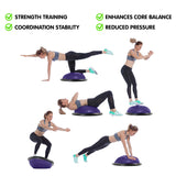 Powertrain Fitness Yoga Ball Home Gym Workout Balance Trainer Purple - Rear View