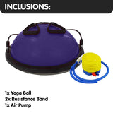 Powertrain Fitness Yoga Ball Home Gym Workout Balance Trainer Purple - Low Angle