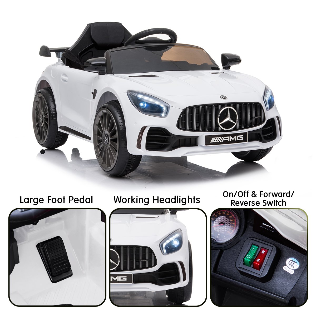 Kahuna Mercedes Benz Licensed Kids Electric Ride On Car Remote Control - White