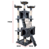 Furtastic 170cm Cat Tree Scratching Post - Dark Grey