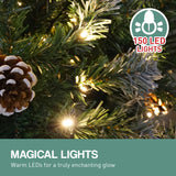 Christabelle 1.2m Pre-Lit LED Christmas Tree with Rustic Pine Cones and Holiday Decorations