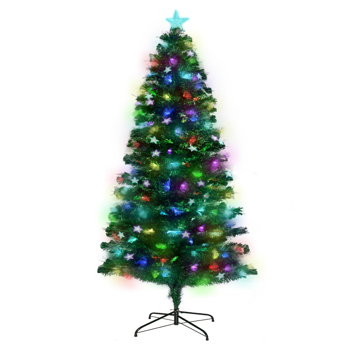 Christabelle 1.2m Magical Glow Pre-Lit Fibre Optic Christmas Tree with Star Ornaments