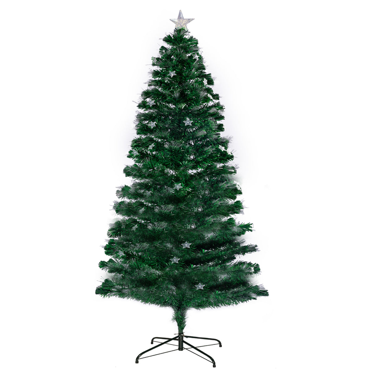 Christabelle 1.2m Magical Glow Pre-Lit Fibre Optic Christmas Tree with Star Ornaments