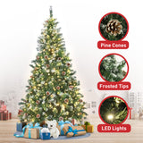 Christabelle 1.5m Pre Lit LED Christmas Tree Decor with Pine Cones Xmas Decorations - Low Angle