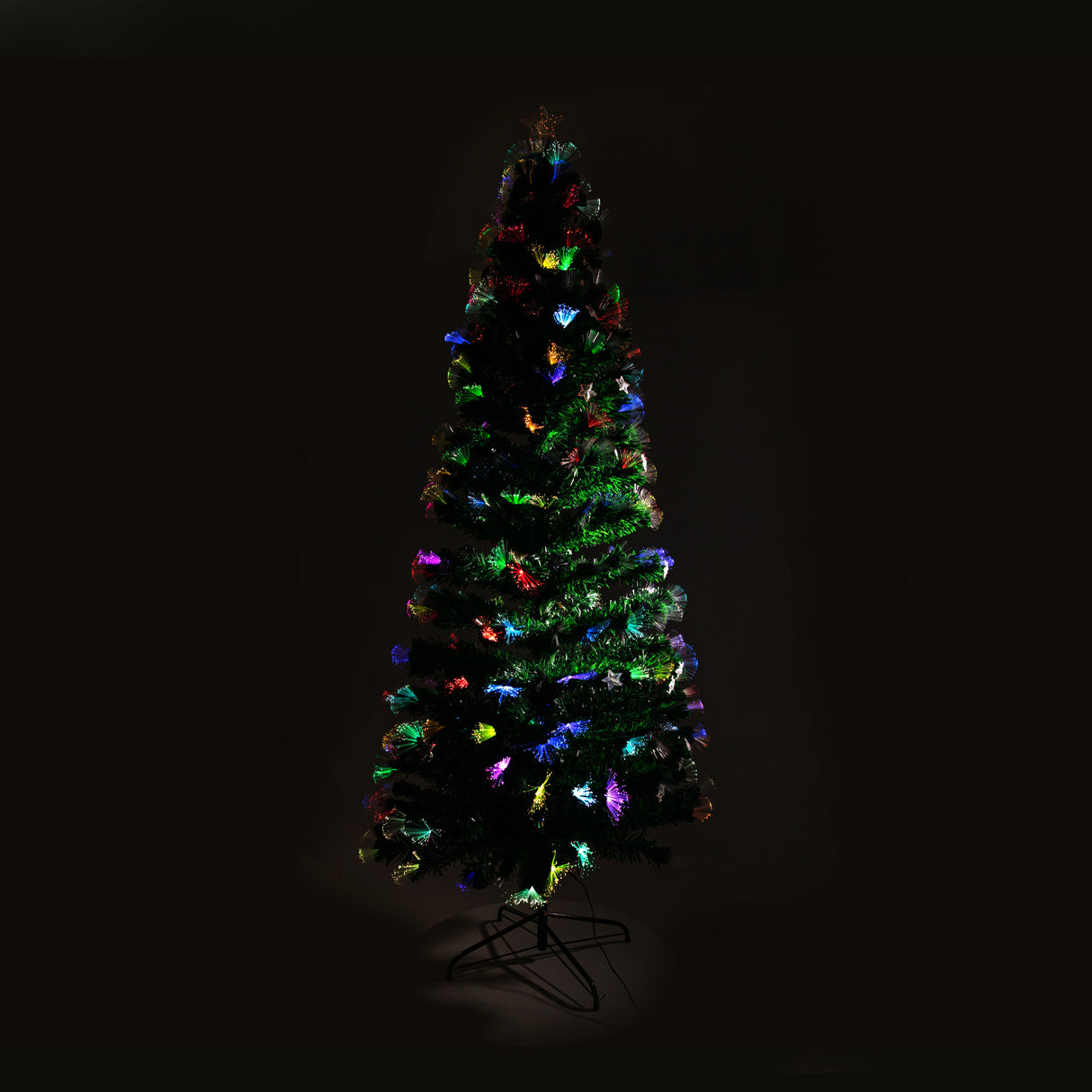 Christabelle 1.5m Glittering Pre-Lit Fibre Optic Christmas Tree with Star Ornaments