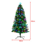 Christabelle 2.1m Enchanted Pre Lit Fibre Optic Christmas Tree Xmas Decor - Top-Down View