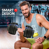 Powertrain 48KG Adjustable Dumbbell Set With Stand Blue - 45-Degree Angle