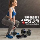 Powertrain 48KG Adjustable Dumbbell Set With Stand Blue - Extra Image