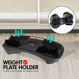 Powertrain  48KG Adjustable Dumbbell Set With Stand - Gold - Top-Down View