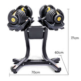 Powertrain  48KG Adjustable Dumbbell Set With Stand - Gold - Extra Image