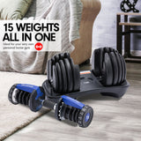 Powertrain 2x 24kg Adjustable Dumbbell Home Gym Set - Front View