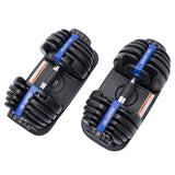 Powertrain 2x 24kg Adjustable Dumbbell Home Gym Set - Low Angle