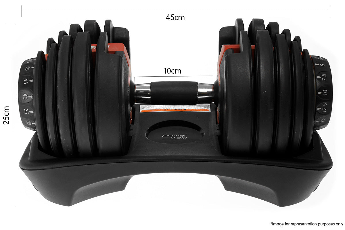 Powertrain 1x 40kg Adjustable Dumbbell