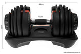 Powertrain 1x 40kg Adjustable Dumbbell - Rear View