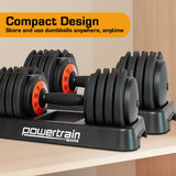 Powertrain GEN2 Pro Adjustable Dumbbell Set - 50kg - Side View