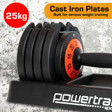 Powertrain GEN2 Pro Adjustable Dumbbell Set - 50kg - Close-Up Angle