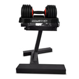 Powertrain GEN2 Pro Adjustable Dumbbell Set - 2 x 25kg (50kg) Home Gym Weights with Stand - Front View