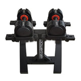 Powertrain GEN2 Pro Adjustable Dumbbell Set - 2 x 25kg (50kg) Home Gym Weights with Stand - Side View