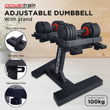 Powertrain GEN2 Pro Adjustable Dumbbell Set - 2 x 25kg (50kg) Home Gym Weights with Stand - Extra Image