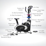 Powertrain 6-in-1 Elliptical Cross Trainer Bike with Weights and Twist Disc - Front View