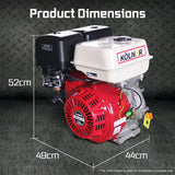 Kolner 16hp 25.4mm Horizontal Key Shaft Q Type Petrol Engine - Recoil Start