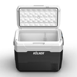 Kolner 50l Fridge Freezer Cooler 12/24/240v Camping Portable Refrigerator With Trolley - Black