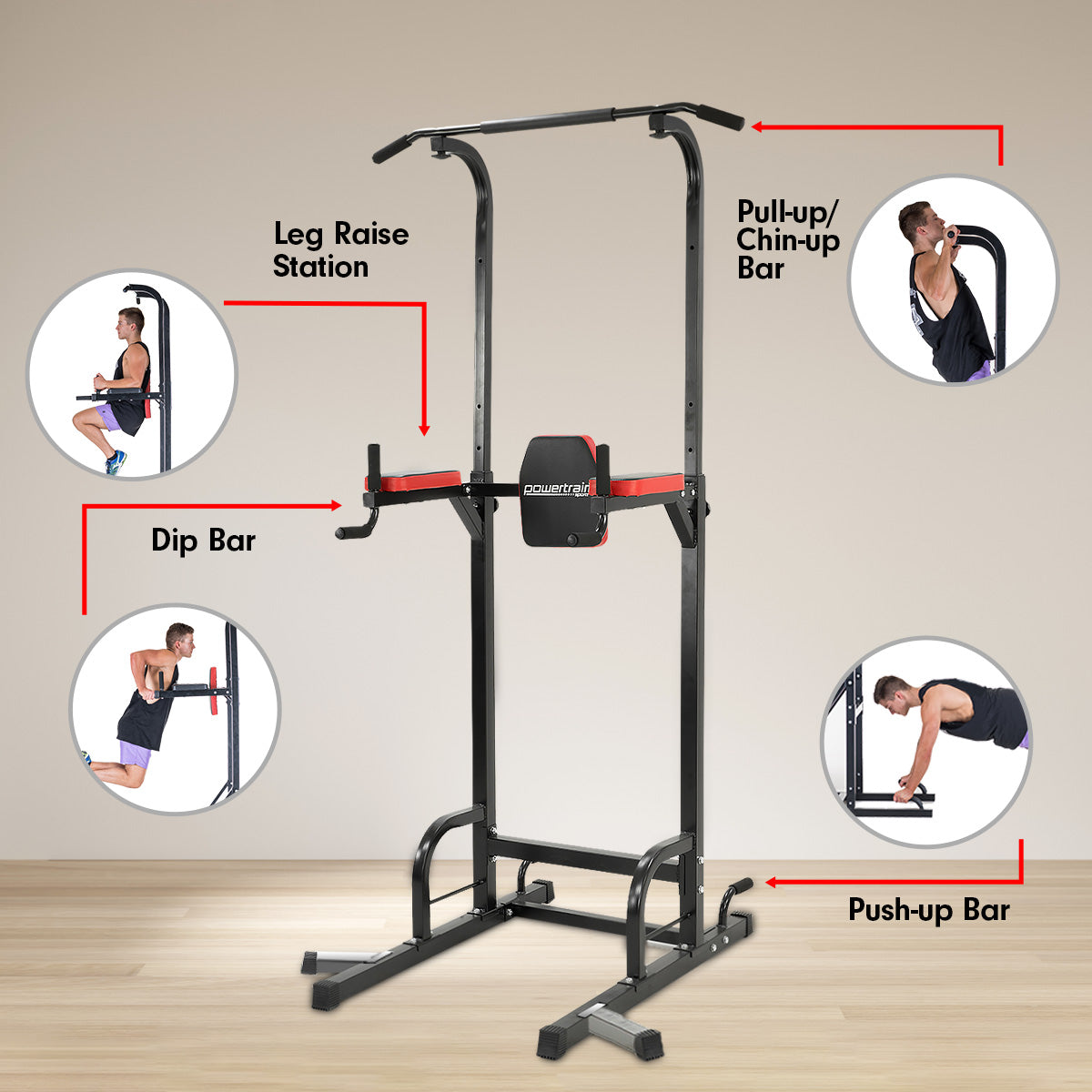 Powertrain Multi Station For Chin Ups Pull Ups And Dips