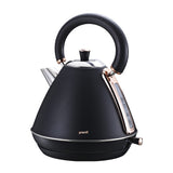 Pronti Rose Trim Collection Toaster & Kettle Bundle - Black