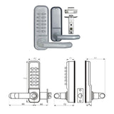 Keyless Mechanical Push Button Security Door Lock System