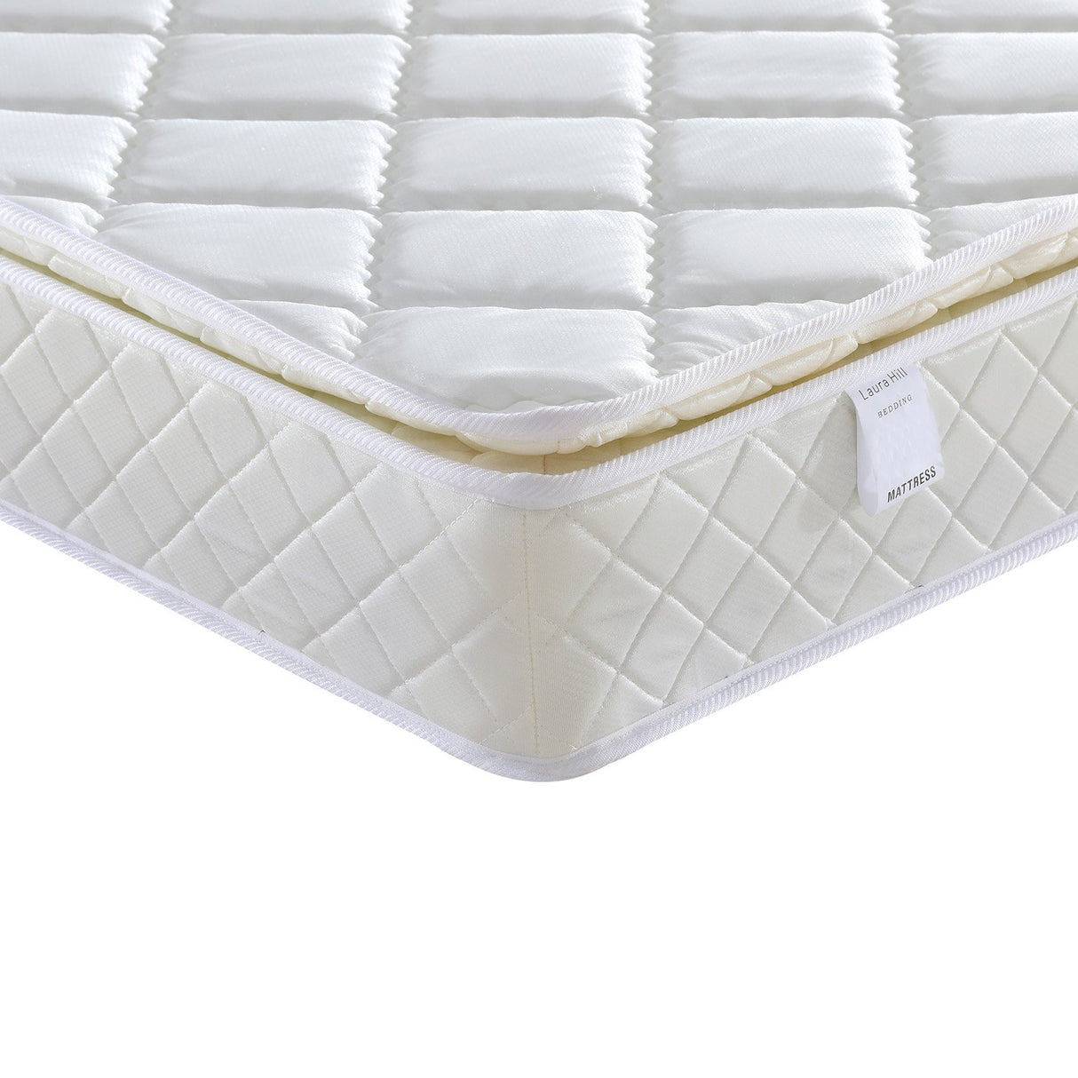 Laura Hill Mattress Queen Size Pillow Top Pocket Spring High Density Foam 22cm