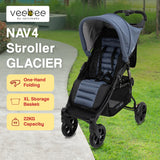 Veebee Nav 4 Stroller Lightweight Pram For Newborns To Toddlers - Glacie