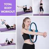 Powertrain Pilates Ring Band Yoga Home Workout Exercise Band Blue - Low Angle