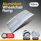 Rigg Aluminium Portable Non-slip Wheelchair Ramp 4ft - Silver - Side View