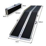 Kartrite Aluminium Wheelchair Ramp With Leg Support - 10ft - Side View