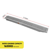 Kartrite 2x Heavy Duty Aluminium Loading Ramps - 2m - 45-Degree Angle