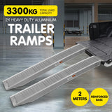 Kartrite 2x Heavy Duty Aluminium Loading Ramps - 2m - Rear View