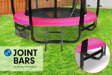 Kahuna 8ft Outdoor Trampoline Kids Children With Safety Enclosure Mat Pad Net Ladder Basketball Hoop Set - Pink