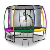 Kahuna 8ft Outdoor Rainbow Trampoline For Kids And Children Suited For Fitness Exercise Gymnastics With Safety Enclosure