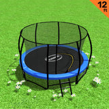 Kahuna 12ft Trampoline Free Ladder Spring Mat Net Safety Pad Cover Round Enclosure Blue