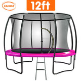 Kahuna 12ft Trampoline Free Ladder Spring Mat Net Safety Pad Cover Round Enclosure - Pink