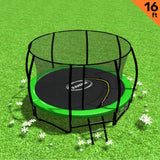 Kahuna 16ft Trampoline Free Ladder Spring Mat Net Safety Pad Cover Round Enclosure - Green