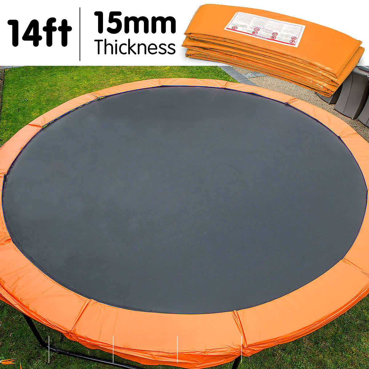 Kahuna 14ft Trampoline Replacement Pad Round - Orange