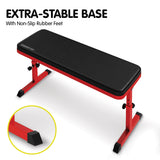 Powertrain Height-Adjustable Exercise Home Gym Flat Weight Bench - Rear View