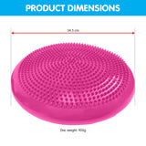 Powertrain Yoga Stability Disc Home Gym Pilates Balance Trainer - Pink - Side View