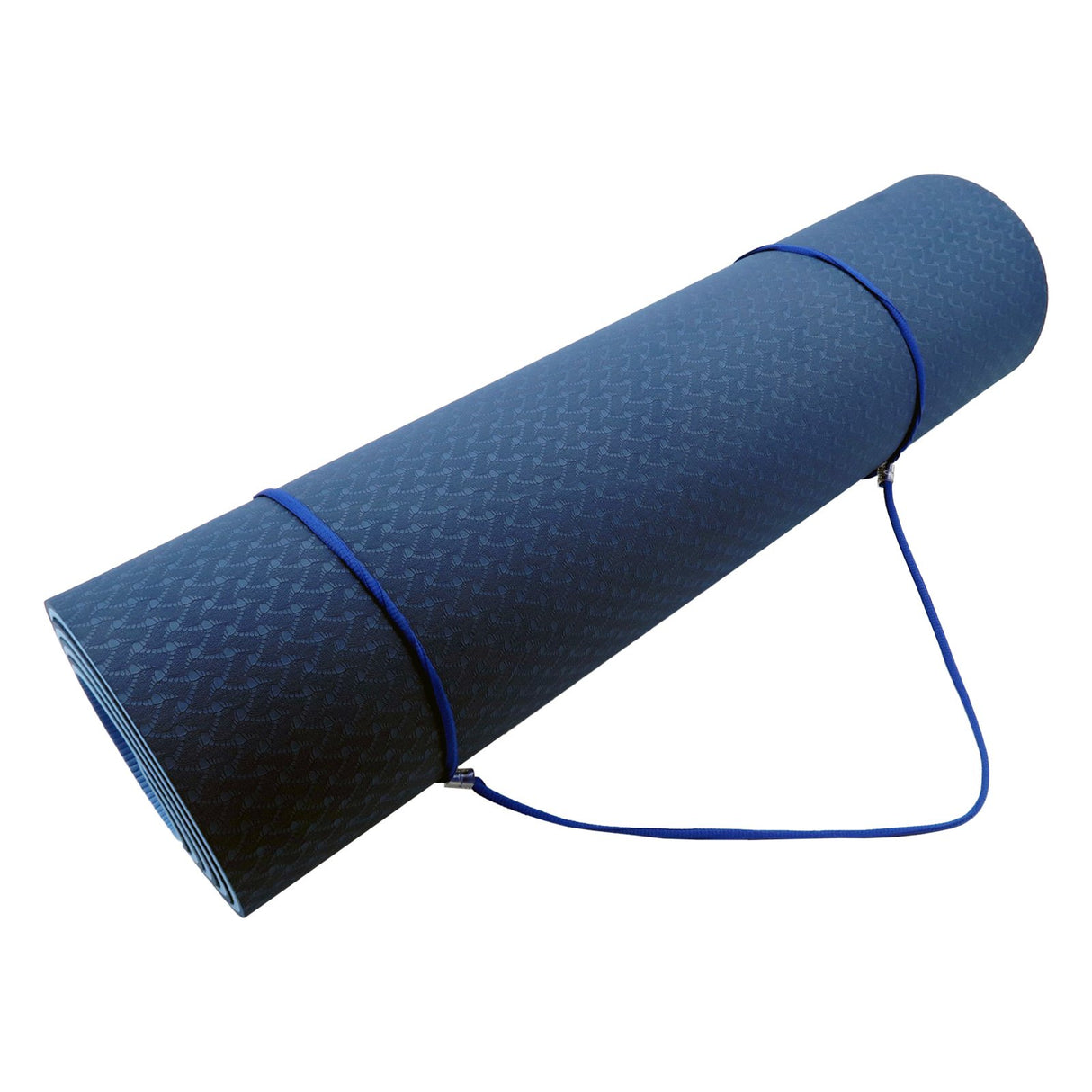 Powertrain Dual Layer 8mm Yoga Mat | Dark Blue | Non-slip Surface And Carry Strap For Ultimate Comfort And Portability