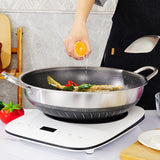 Double Ear 304 Stainless Steel 38cm Non-Stick Stir Fry Cooking Kitchen Wok Pan with Lid Honeycomb Double Sided