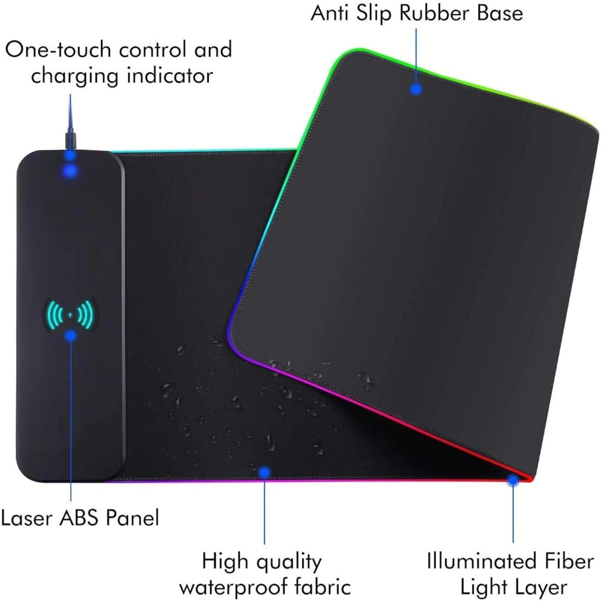 RGB Wireless 15W Oversized Charger Mouse Pad 800x300 MM Gaming Mouse Pad