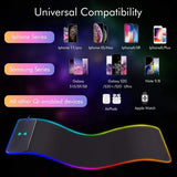 RGB Wireless 15W Oversized Charger Mouse Pad 800x300 MM Gaming Mouse Pad