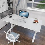 140cm Standing Desk Height Adjustable Sit Stand Motorised Grey Single Motor Frame Black Top